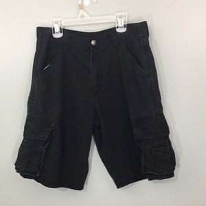 🐒 Black adjustable waist cargo shorts